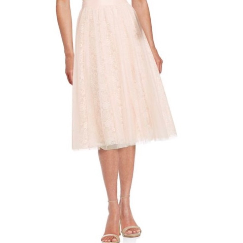 Bailey44 Tulle Lace Overlay Blush Skirt